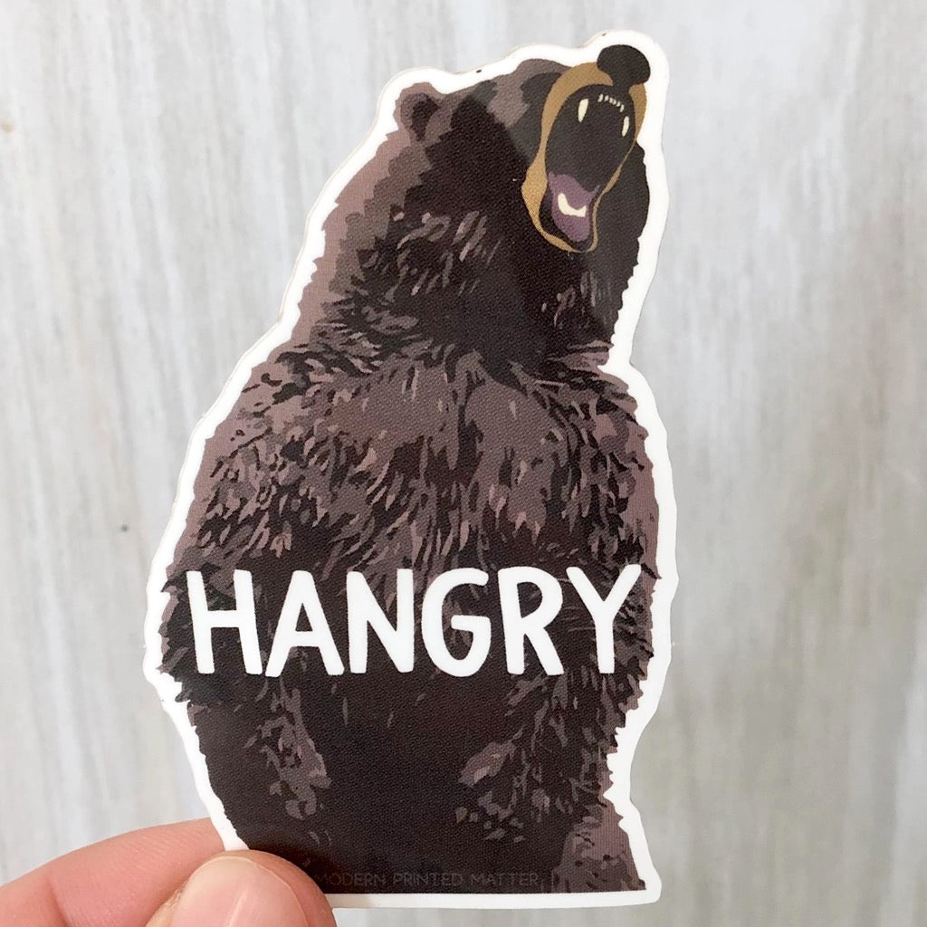 Hangry Bear Sticker Size