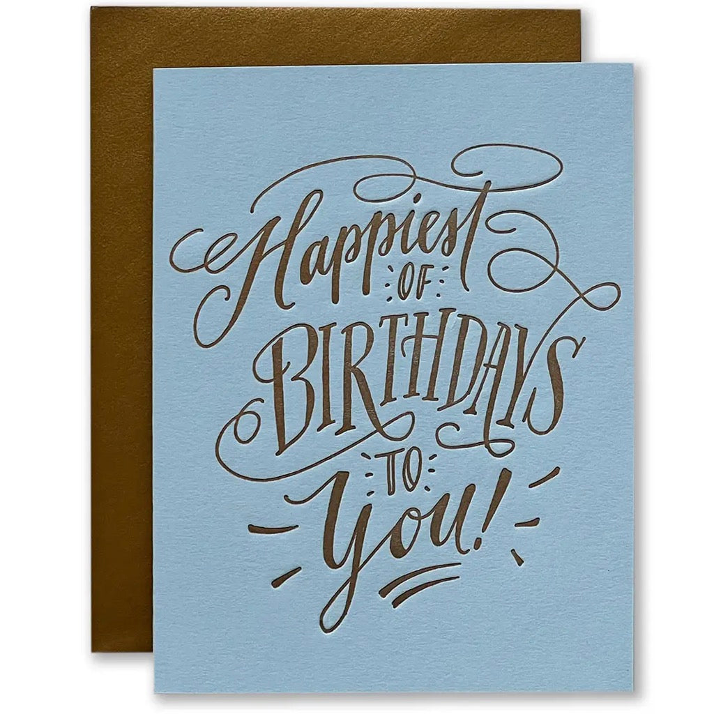 Happiest of Birthdays Script Card | Ladyfingers Letterpress – Outer Layer
