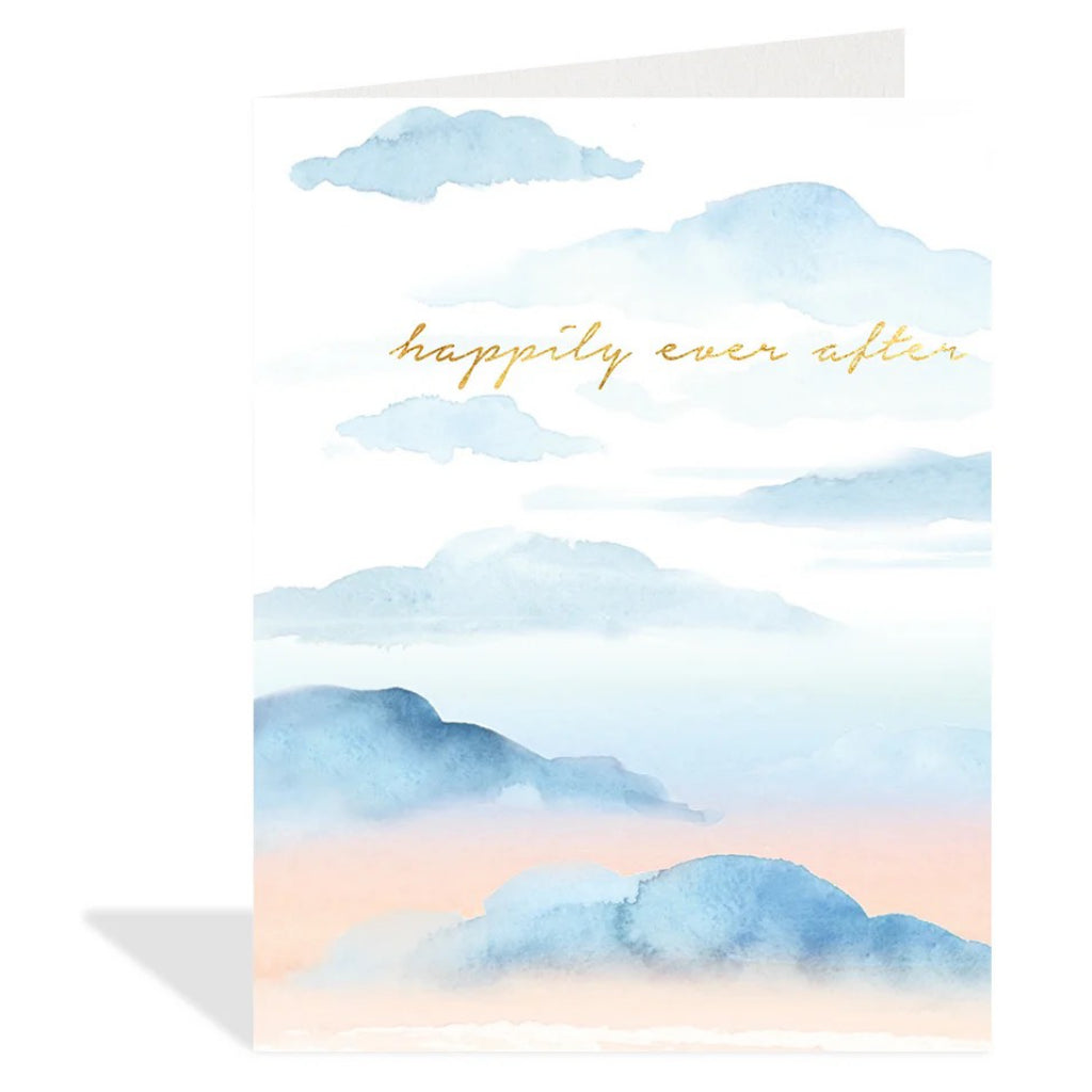 Happily Ever After Clouds Wedding Card