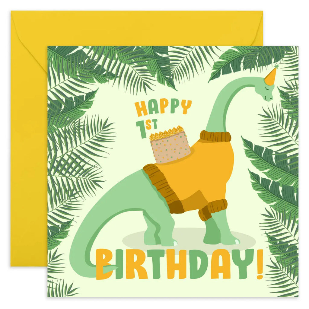 Happy 1st Birthday Dino Card.