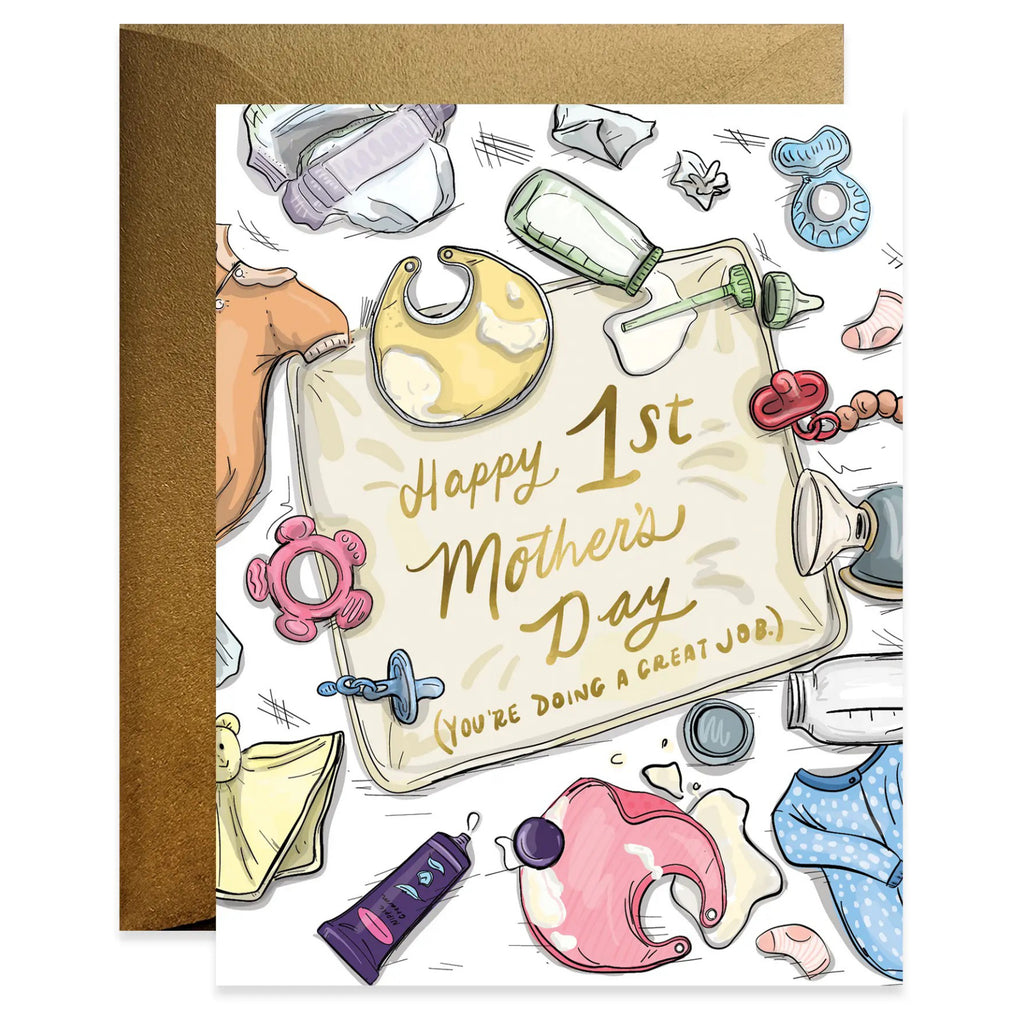Happy 1st Mothers Day Baby Items Card