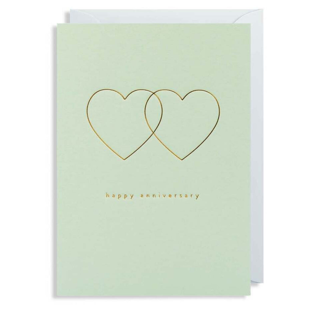 Happy Anniversary Overlapping Hearts Card.