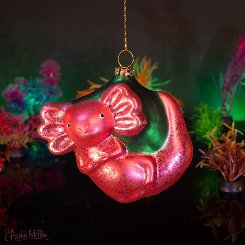 Happy Axolotl Christmas Ornament Lifestyle