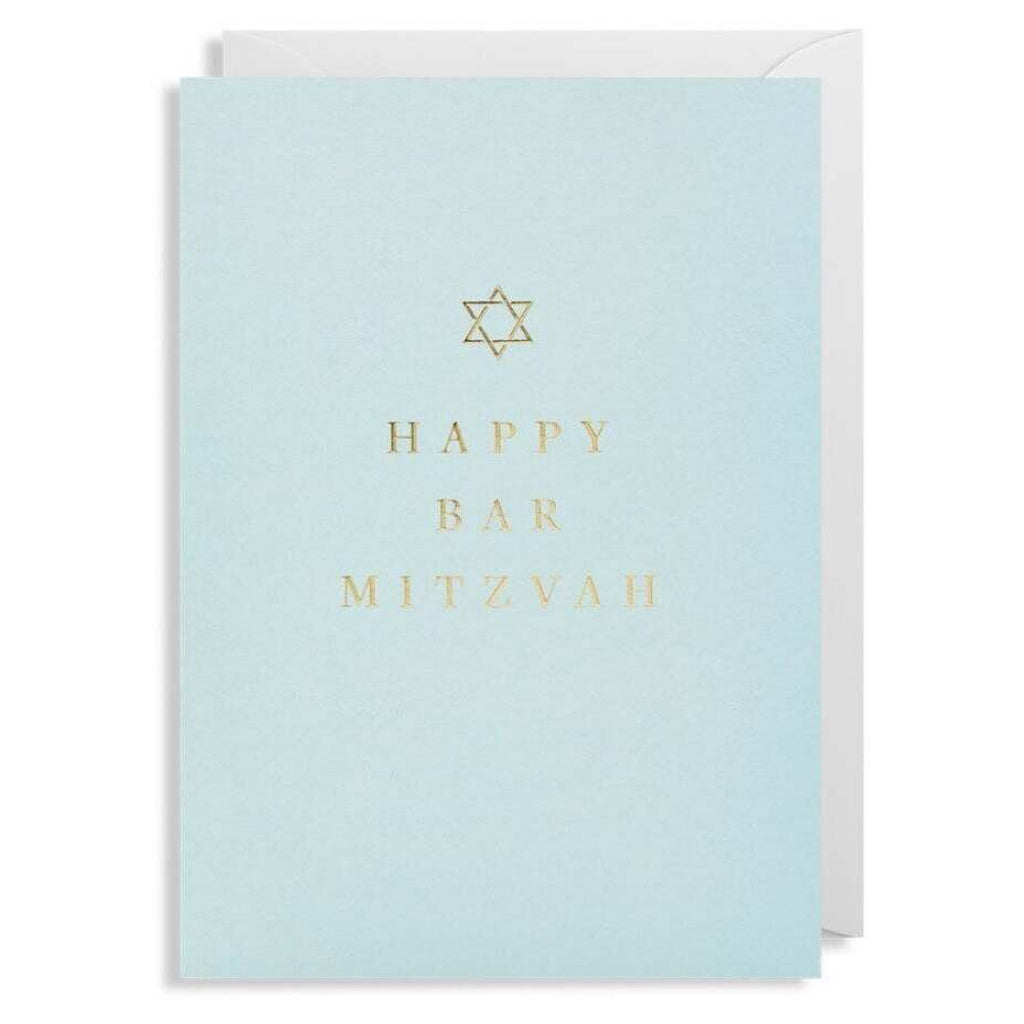 Happy Bar Mitzvah Blue Card.