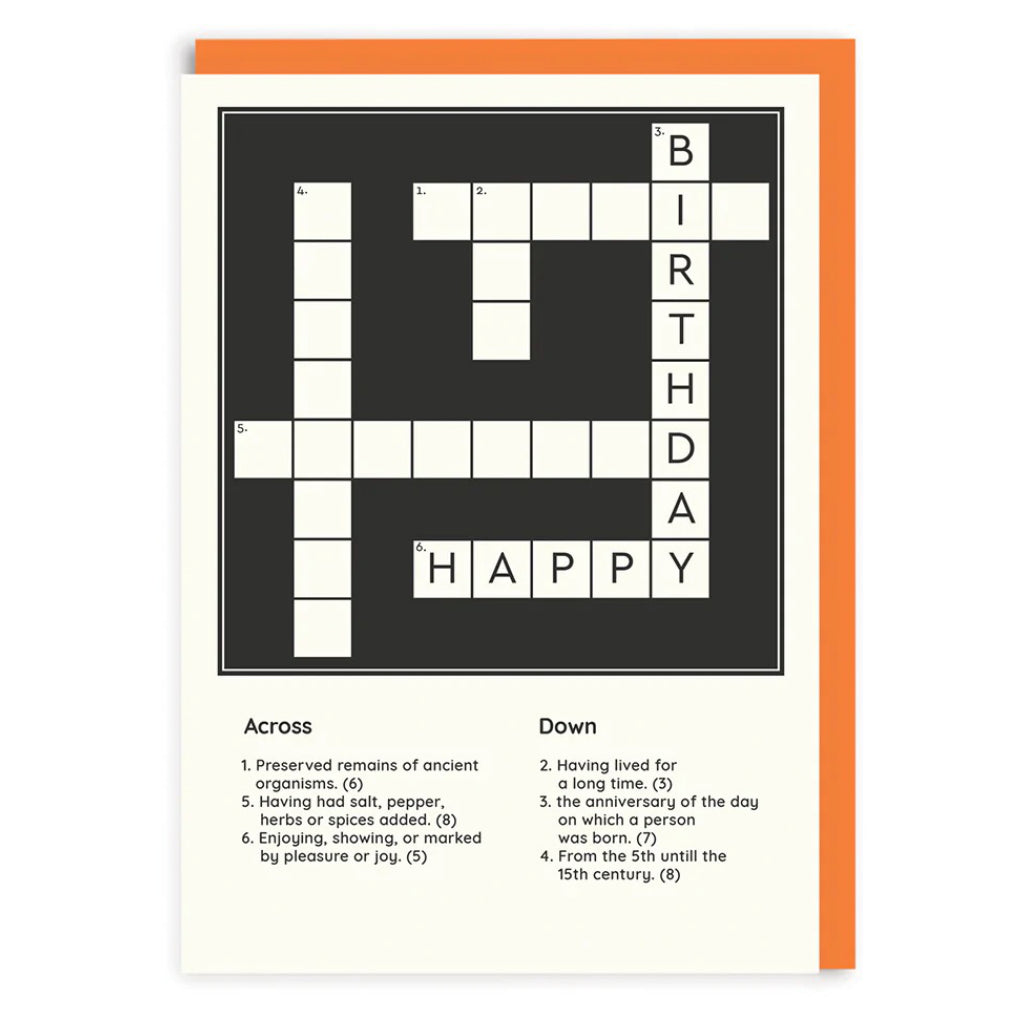 Happy Birthday Crossword Card