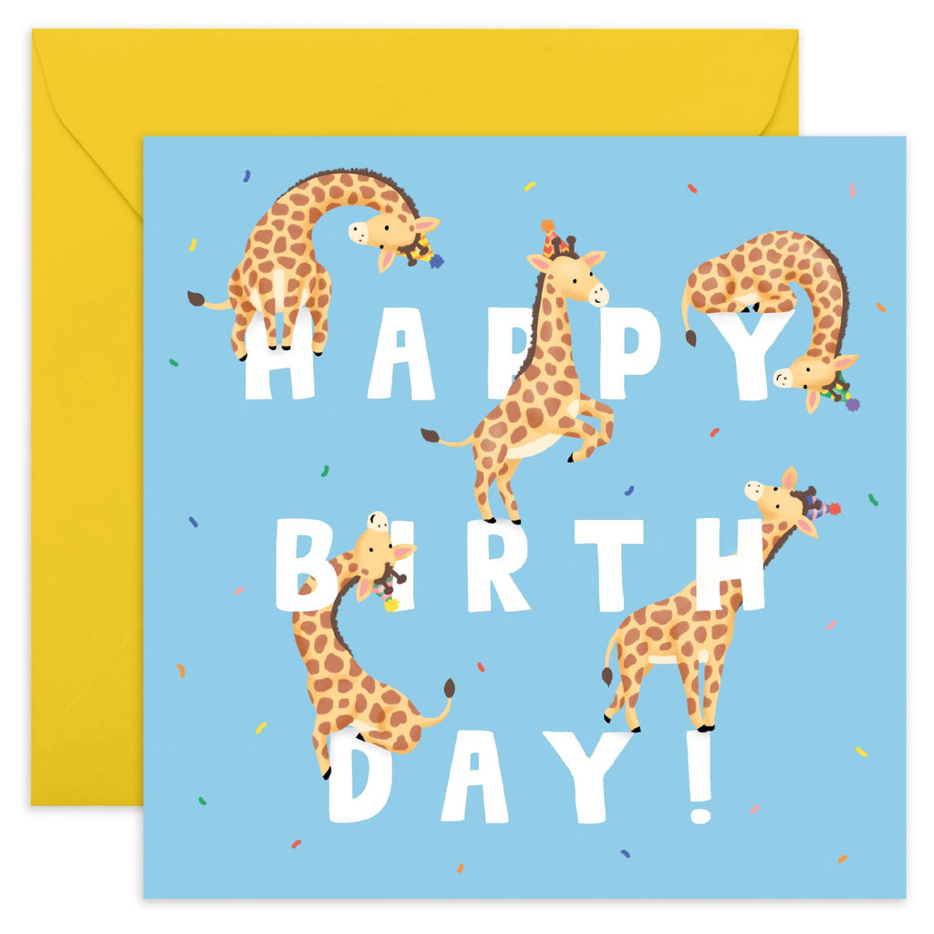 Happy Birthday Cute Giraffes Card