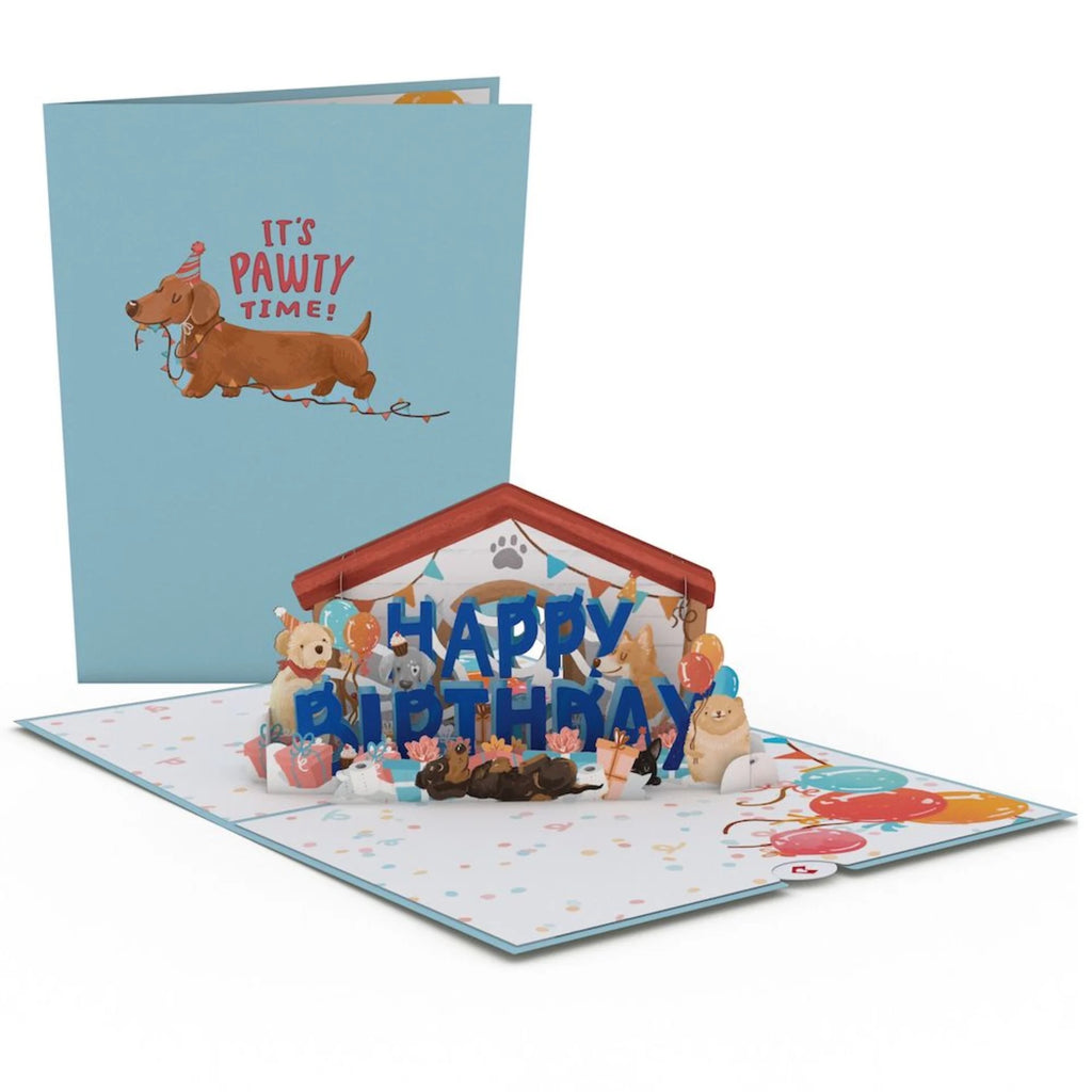 Happy Birthday Dogs Pop Up Card Front