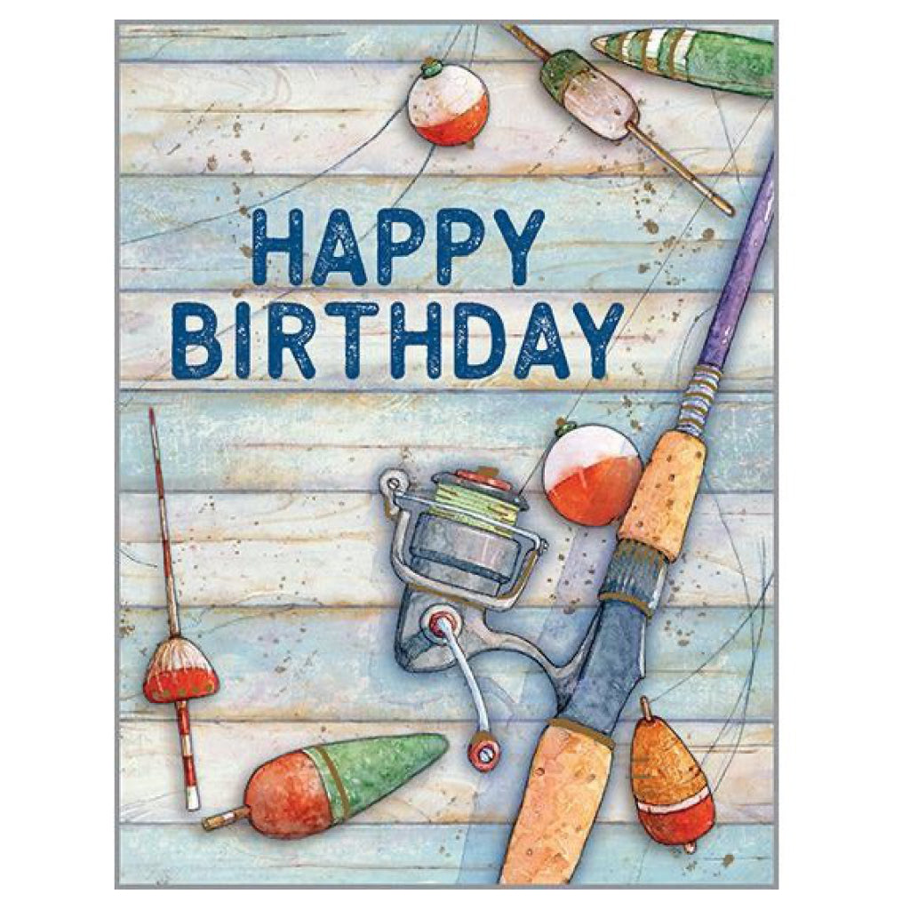 Happy Birthday Fishing Rod Card
