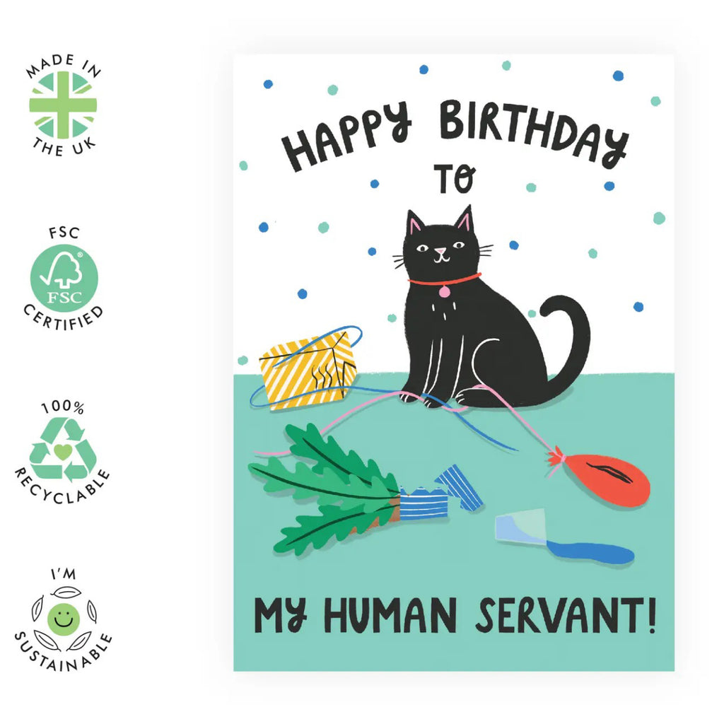 Happy Birthday Human Servant Card specs.