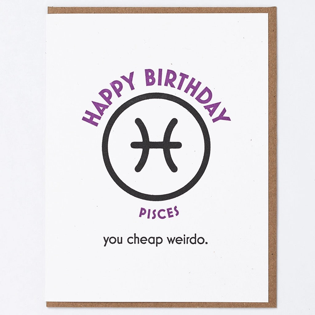 Happy Birthday Pisces Card