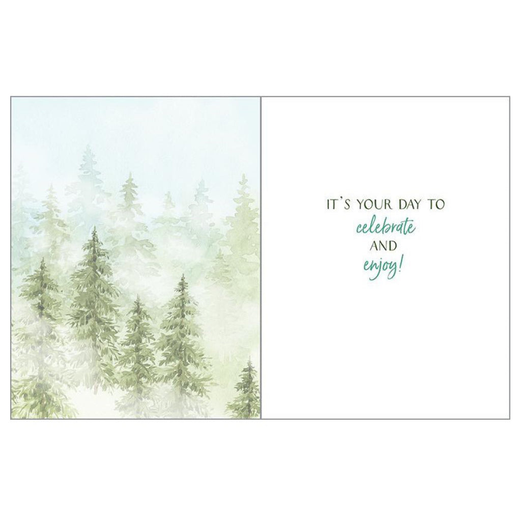 Happy Birthday To You Evergreen Forest Card Inside
