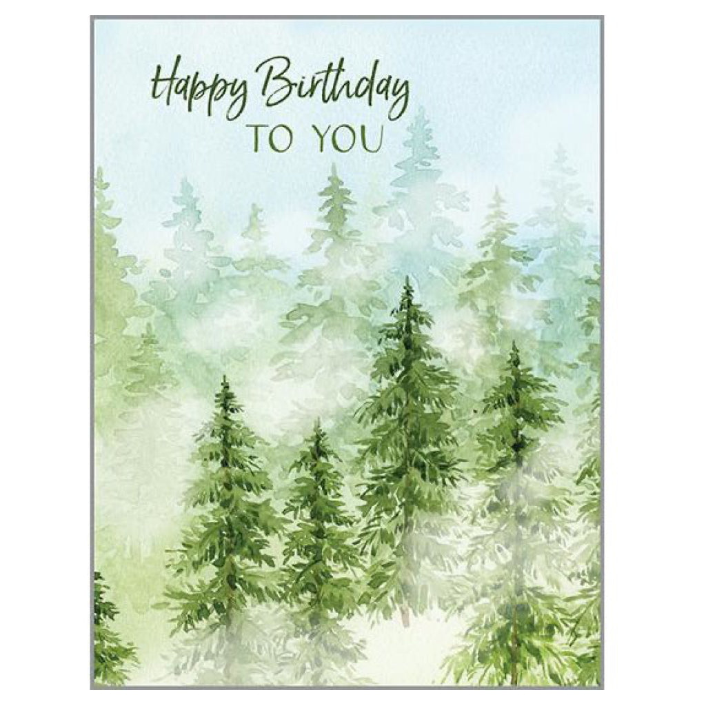 Happy Birthday To You Evergreen Forest Card