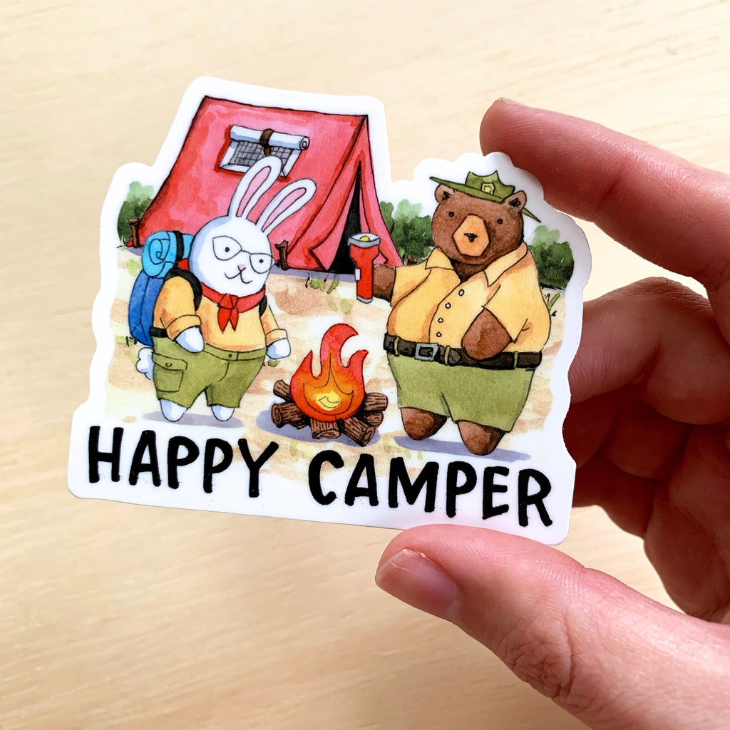 Happy Camper Sticker Size