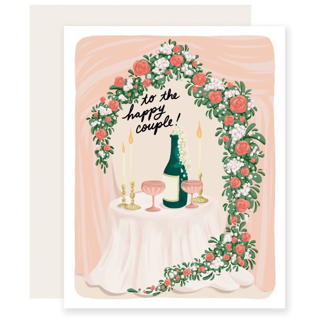 Happy Couple Champagne Card.
