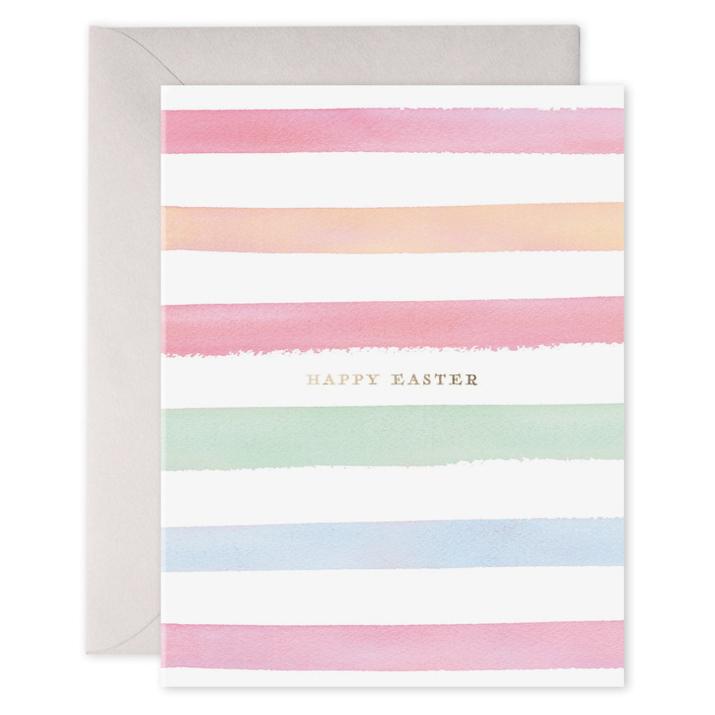 Happy Easter Pastel Stripes Card