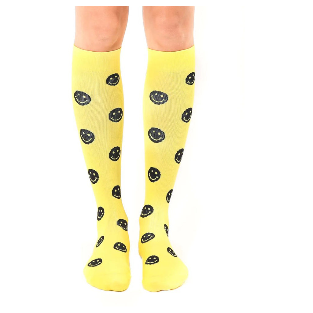 Happy Face Compression Socks.