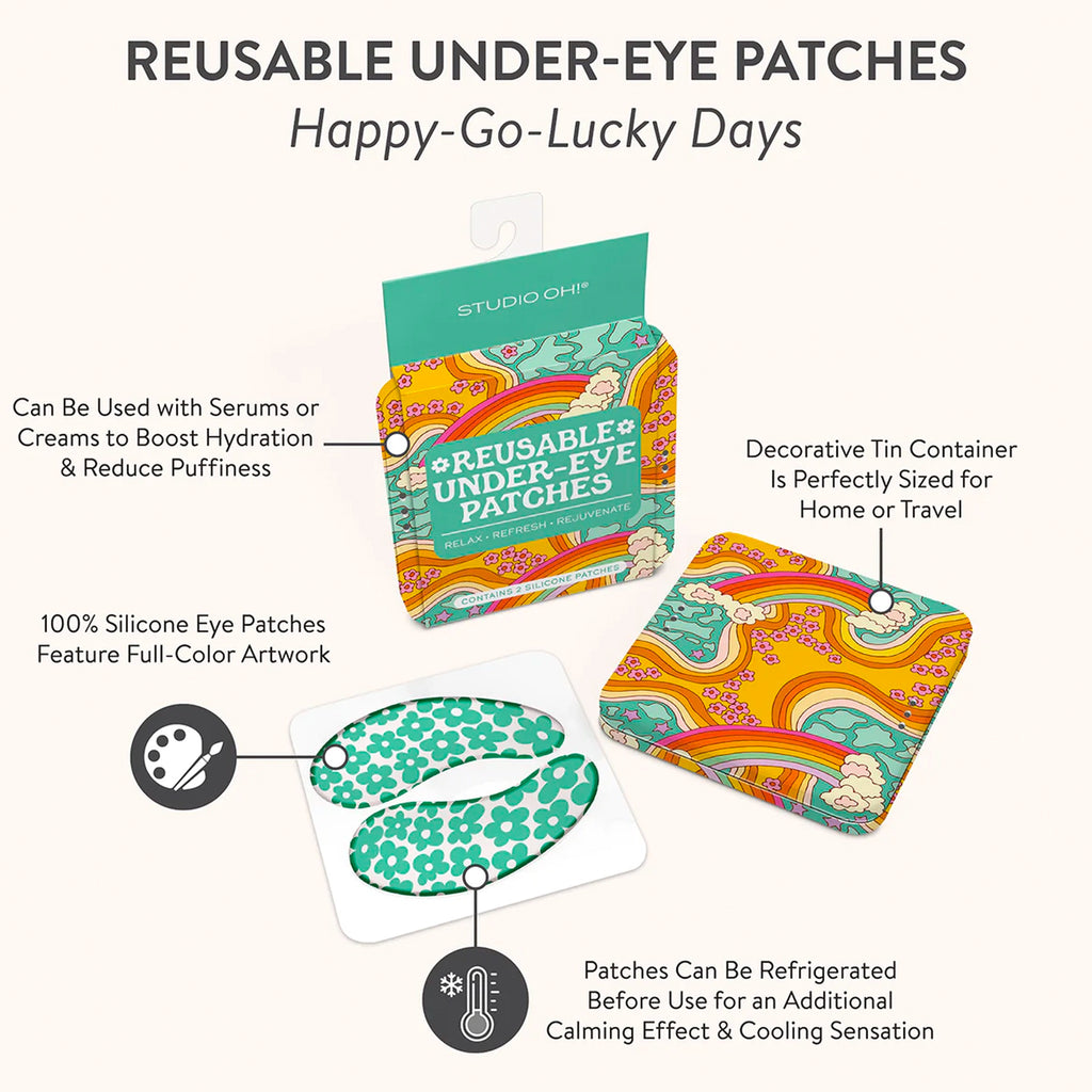 Happy-Go-Lucky Days Reusable Under-Eye Patches features.