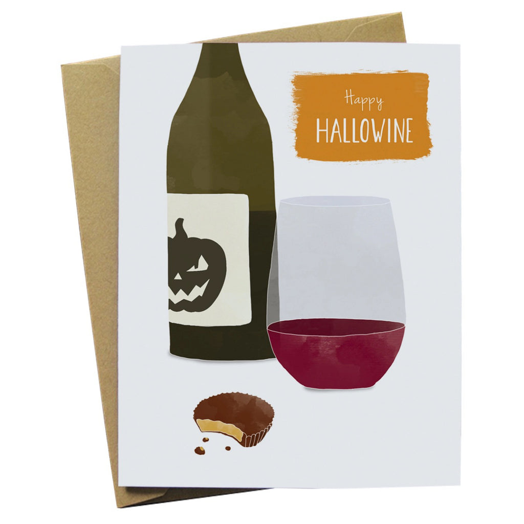 Happy Hallowine Bottle  Candy Card