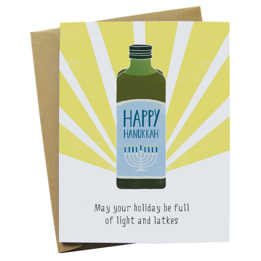 Happy Hanukkah Olive Oil Card