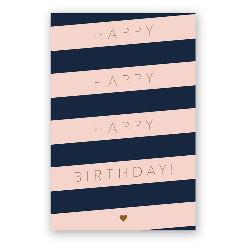 Happy Happy Birthday Stripes Card