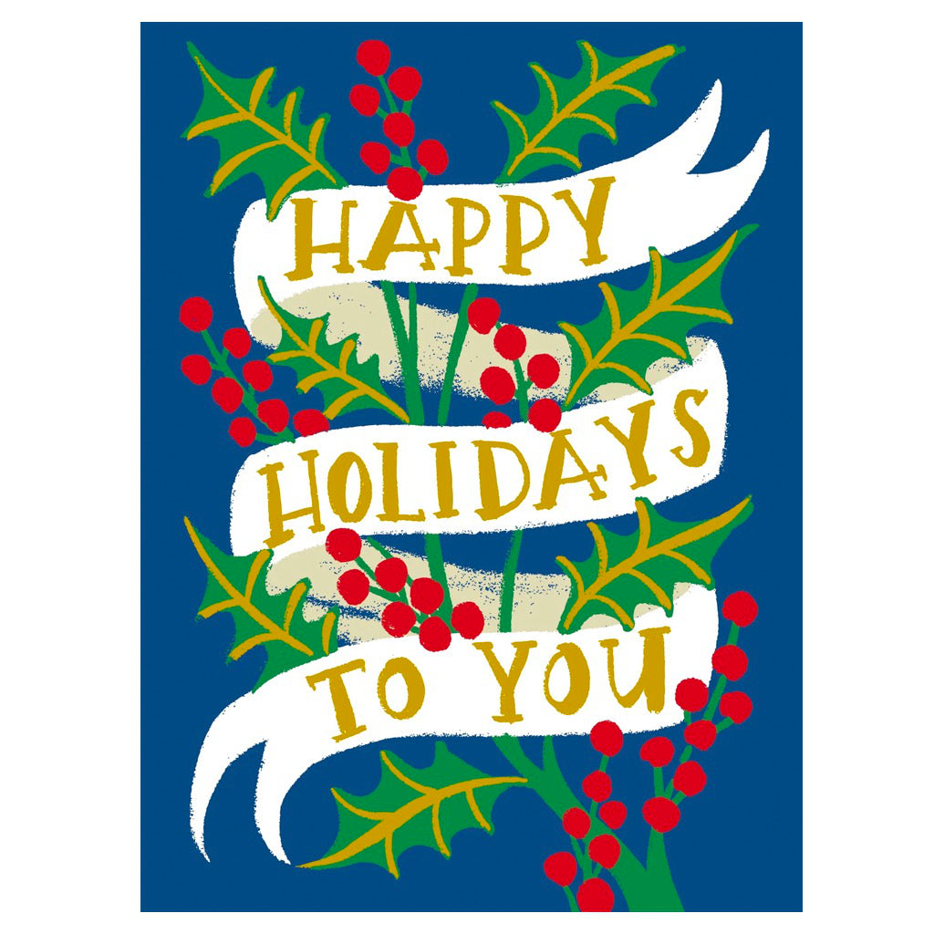 Happy Holidays To You Ribbon Card.