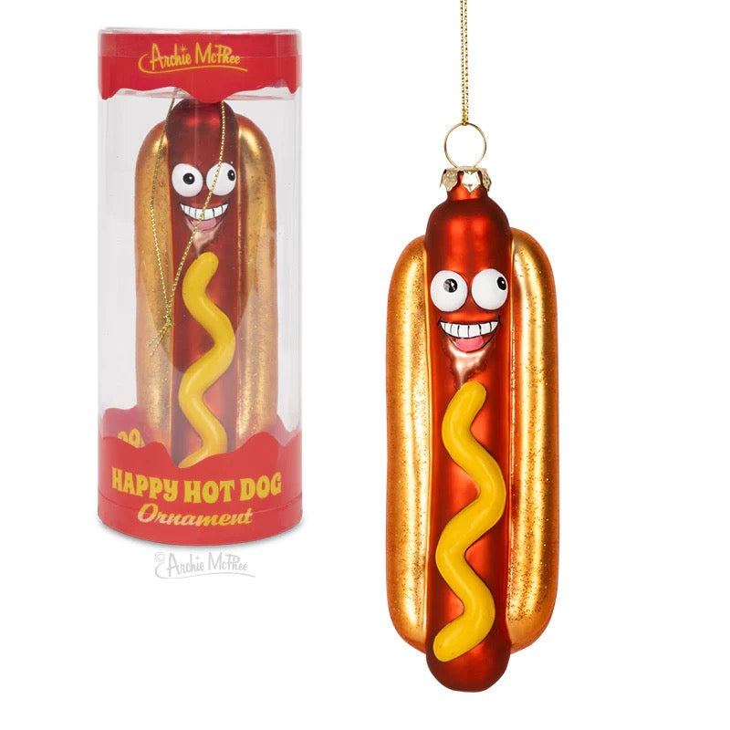 Happy Hotdog Christmas Ornament