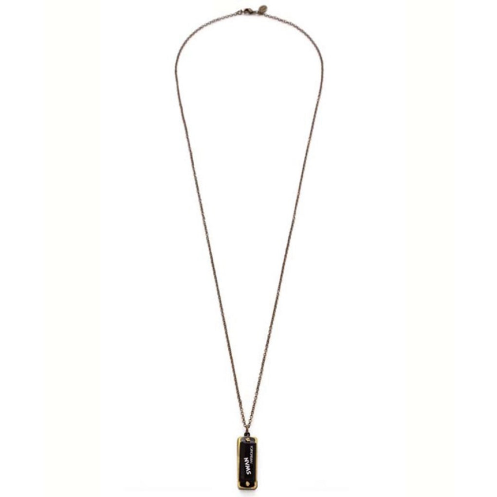 Harmonica Sola Necklace Black showing whole chain.