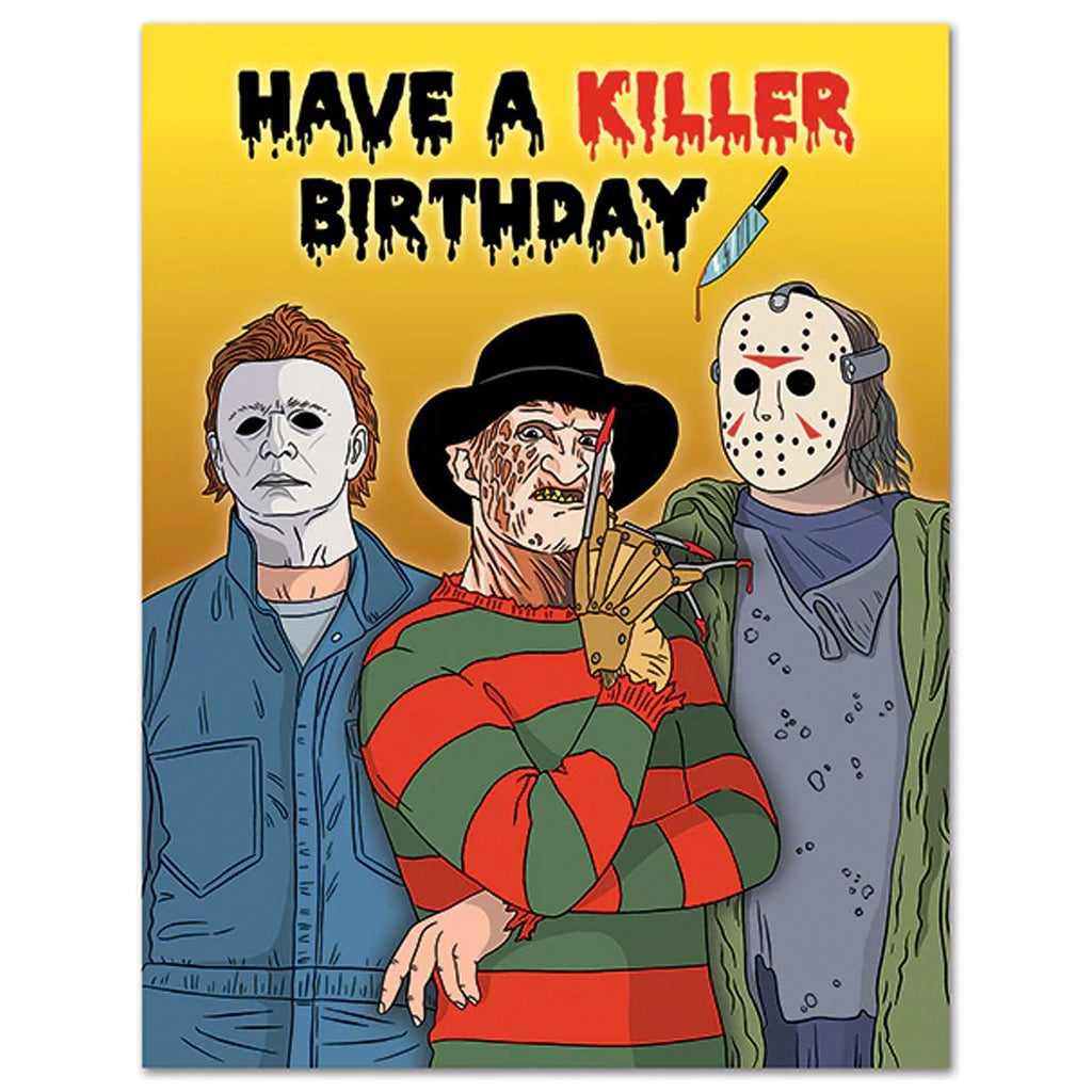 Have A Killer Birthday Horror Villains Card