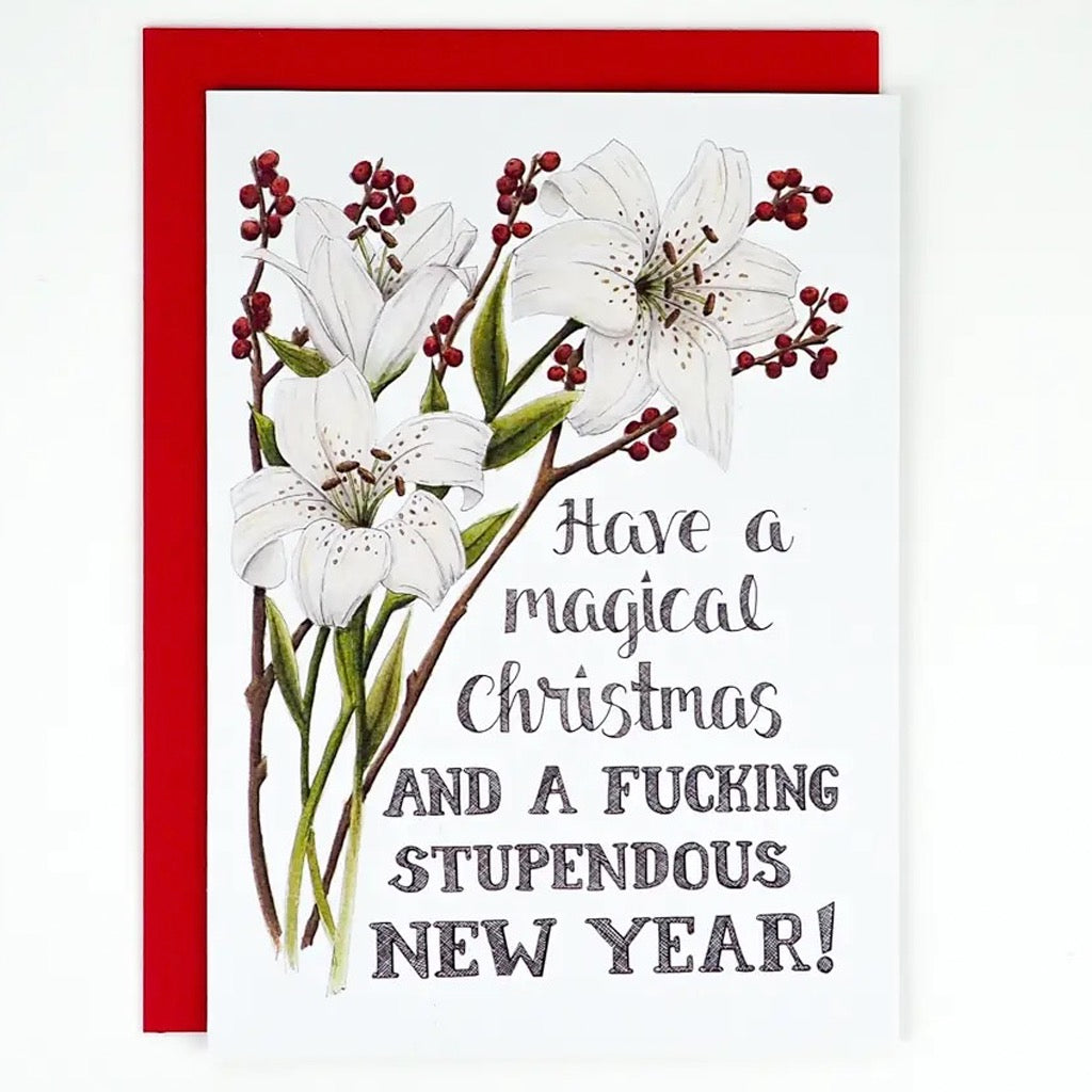 Have a Magical Christmas Floral Card.