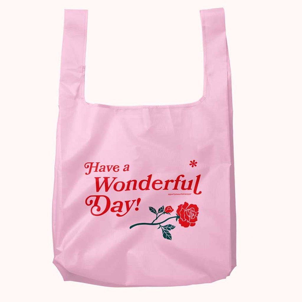 Have a Wonderful Day Foldable Nylon Tote.