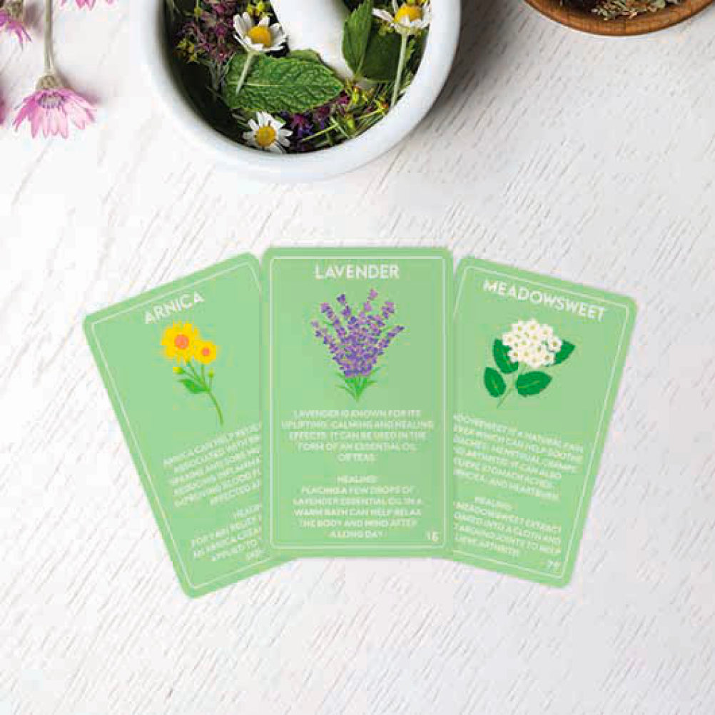 Healing Herbs Card Pack examples.