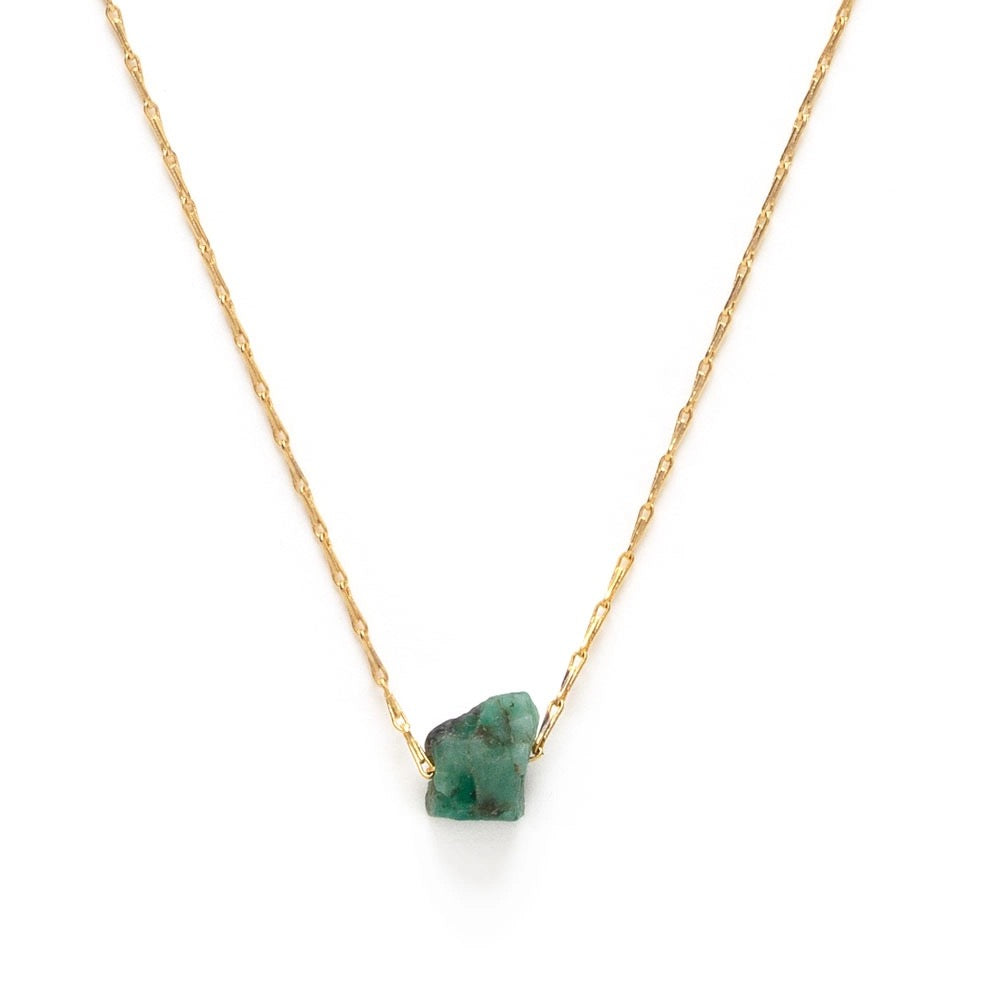 Healing Stone Necklace Emerald Closeup