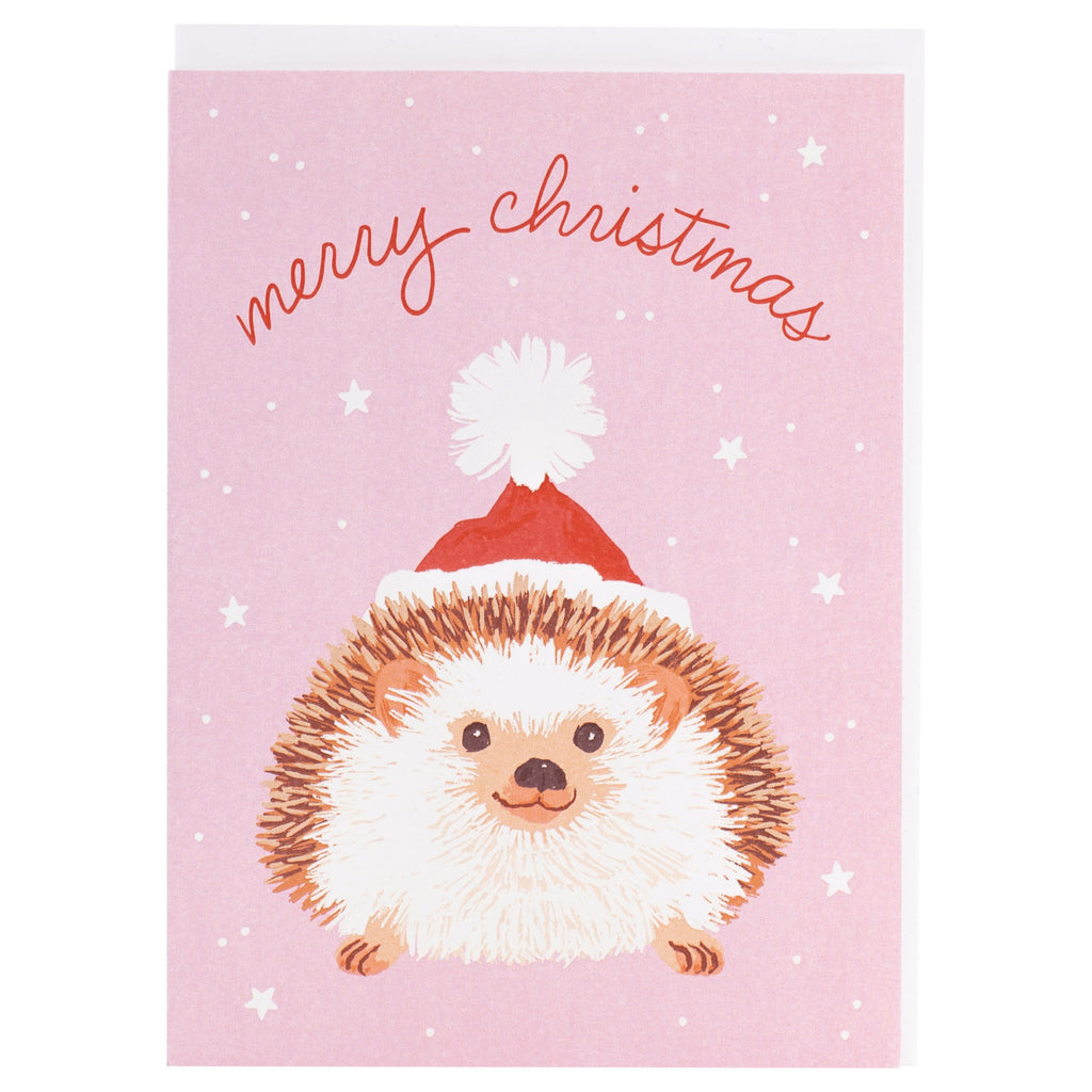 Hedgehog In Santa Hat Card
