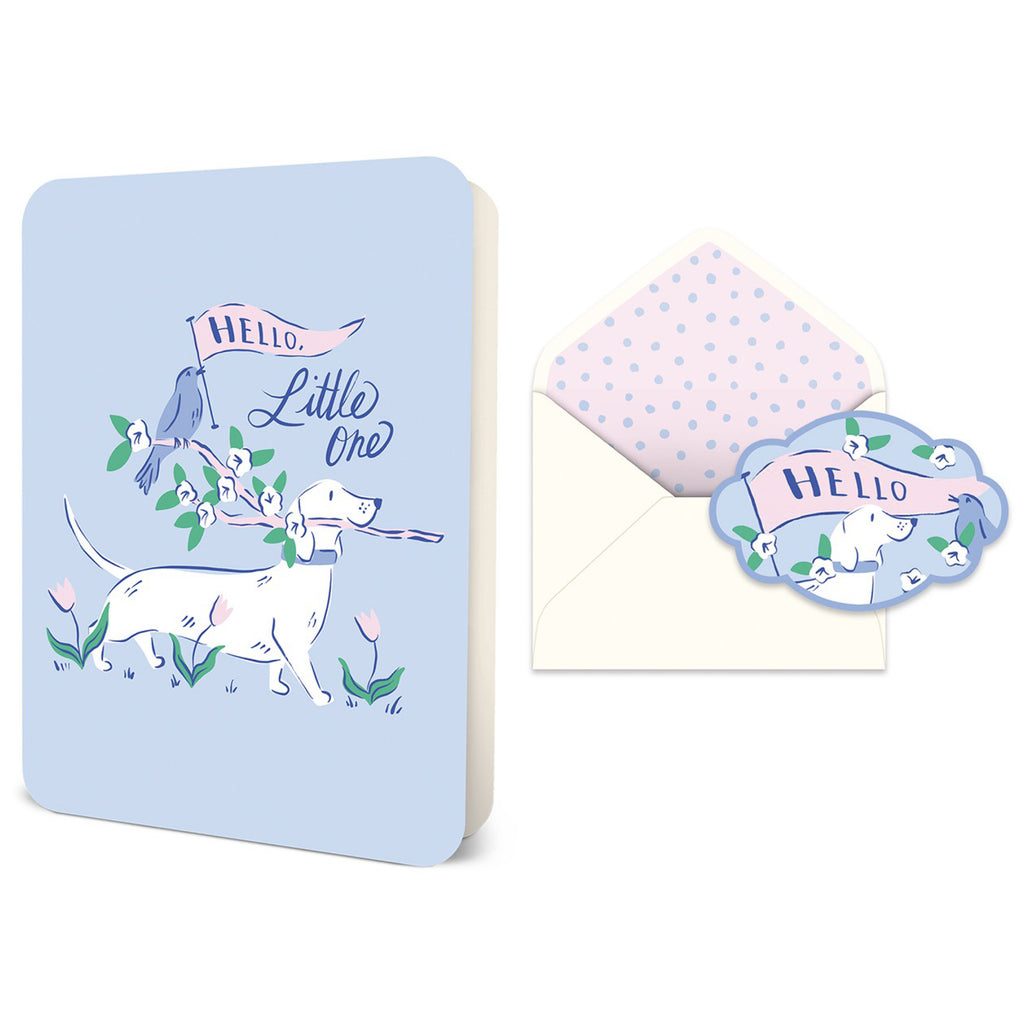Hello, Little One Deluxe Greeting Card.