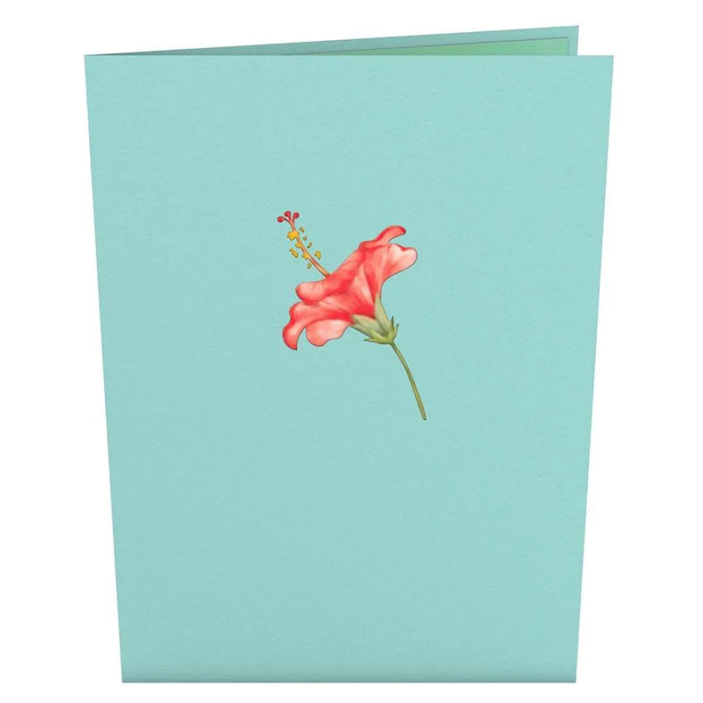 Hibiscus Bloom 3D Pop Up Card Front