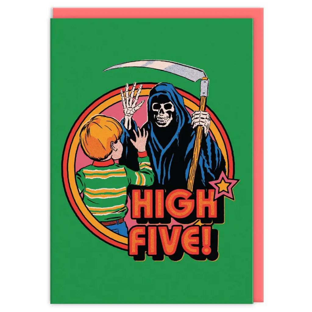 High Five Death Greeting Card.