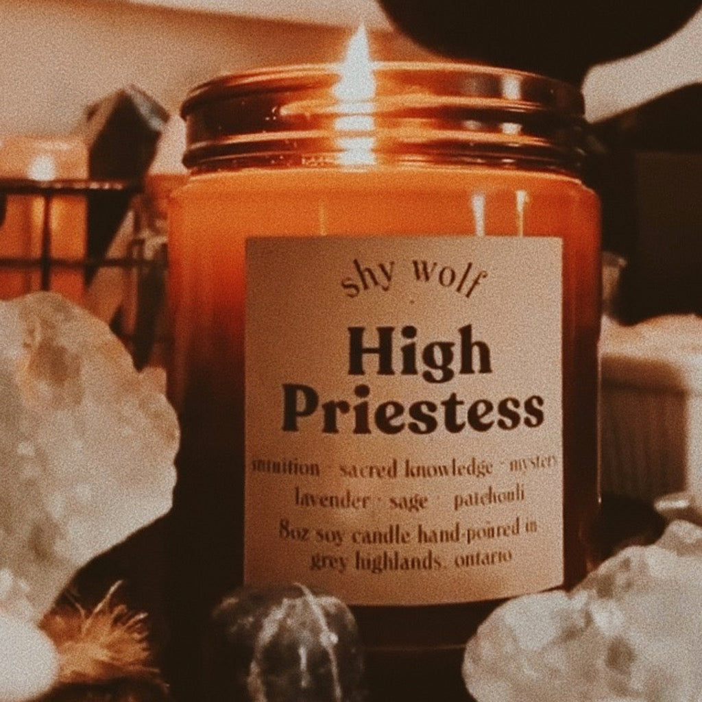 High Priestess Tarot Candle.