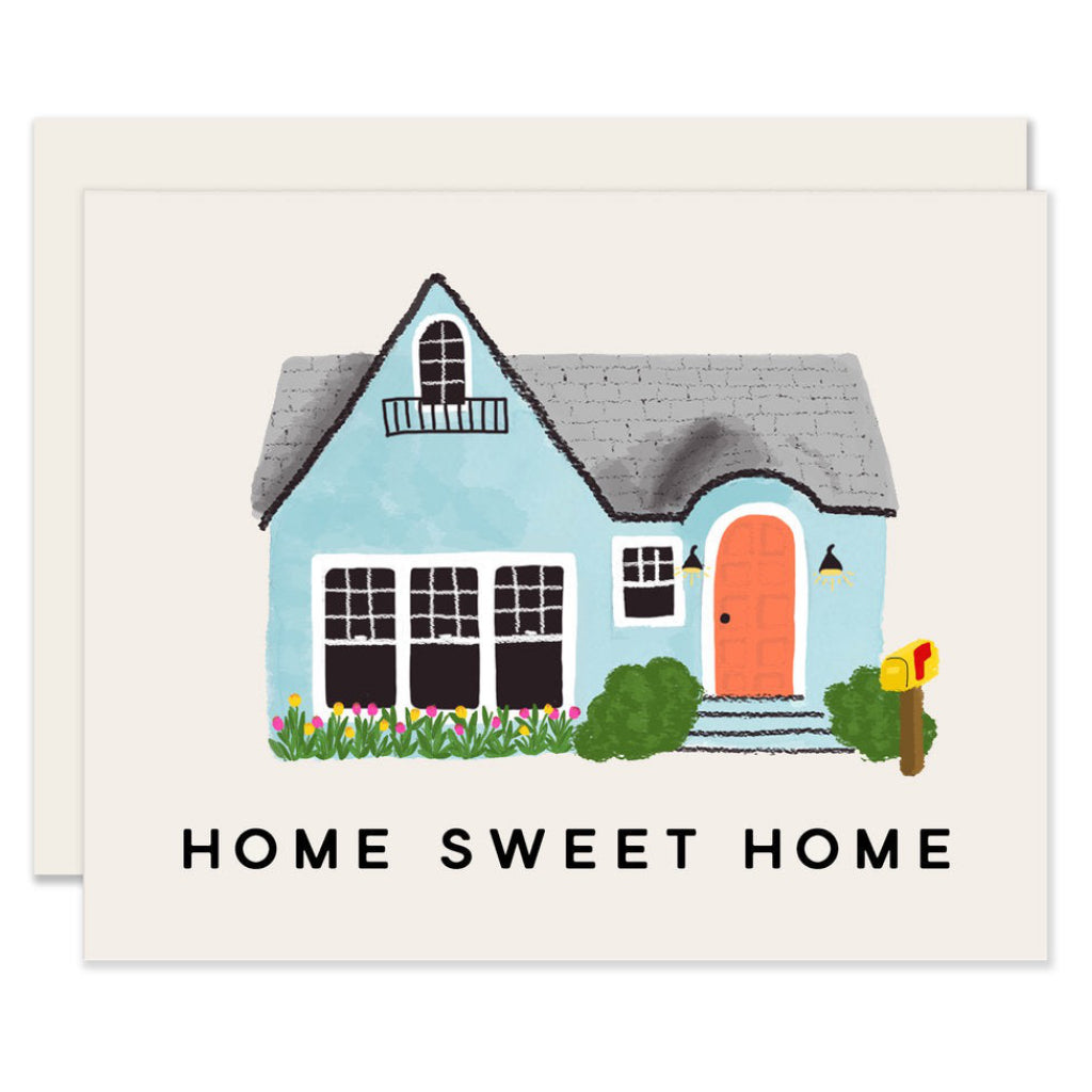 Home Sweet Home Blue House Card