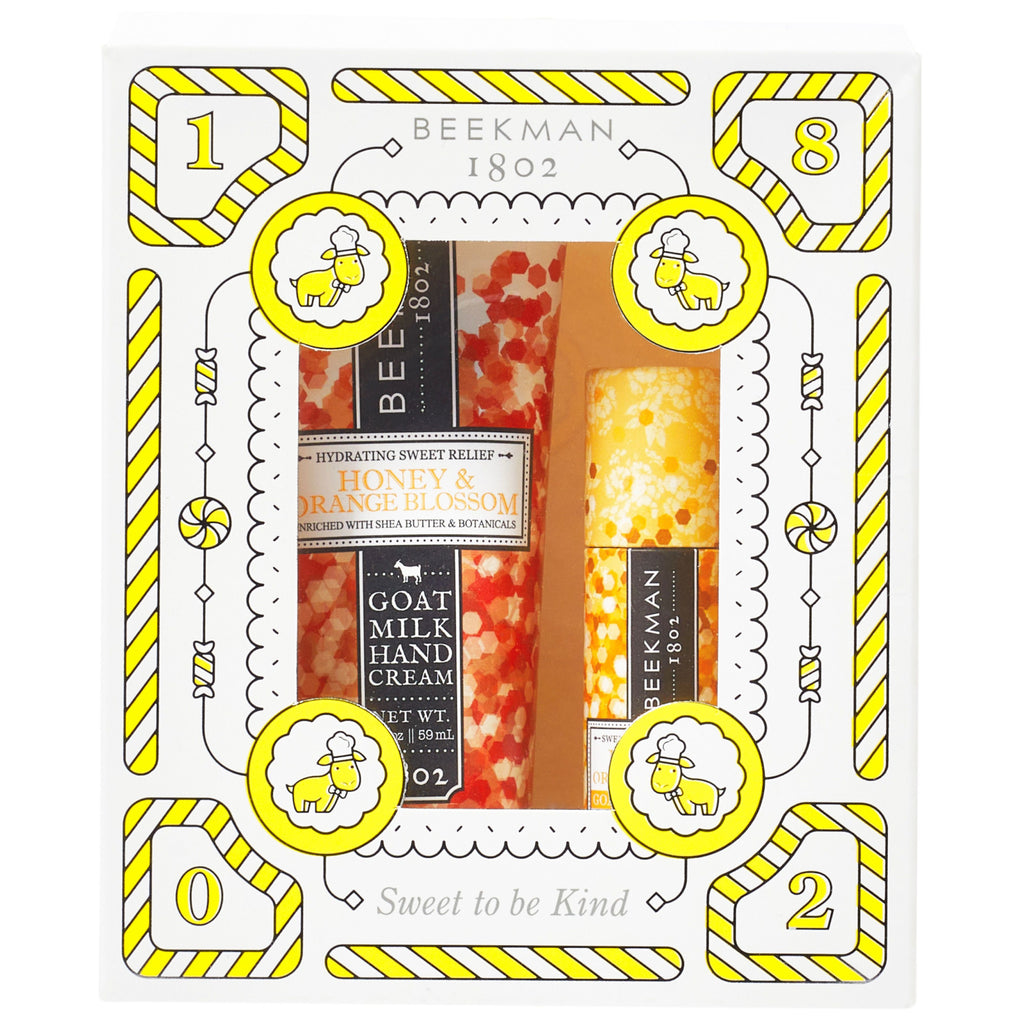 Honey & Orange Blossom Hand Cream & Lip Balm Set.