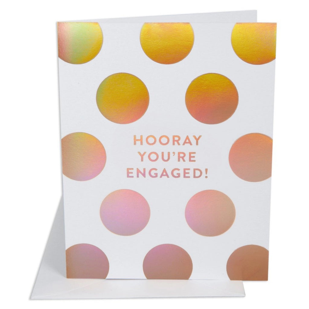 Hooray Youre Engaged Dots Card