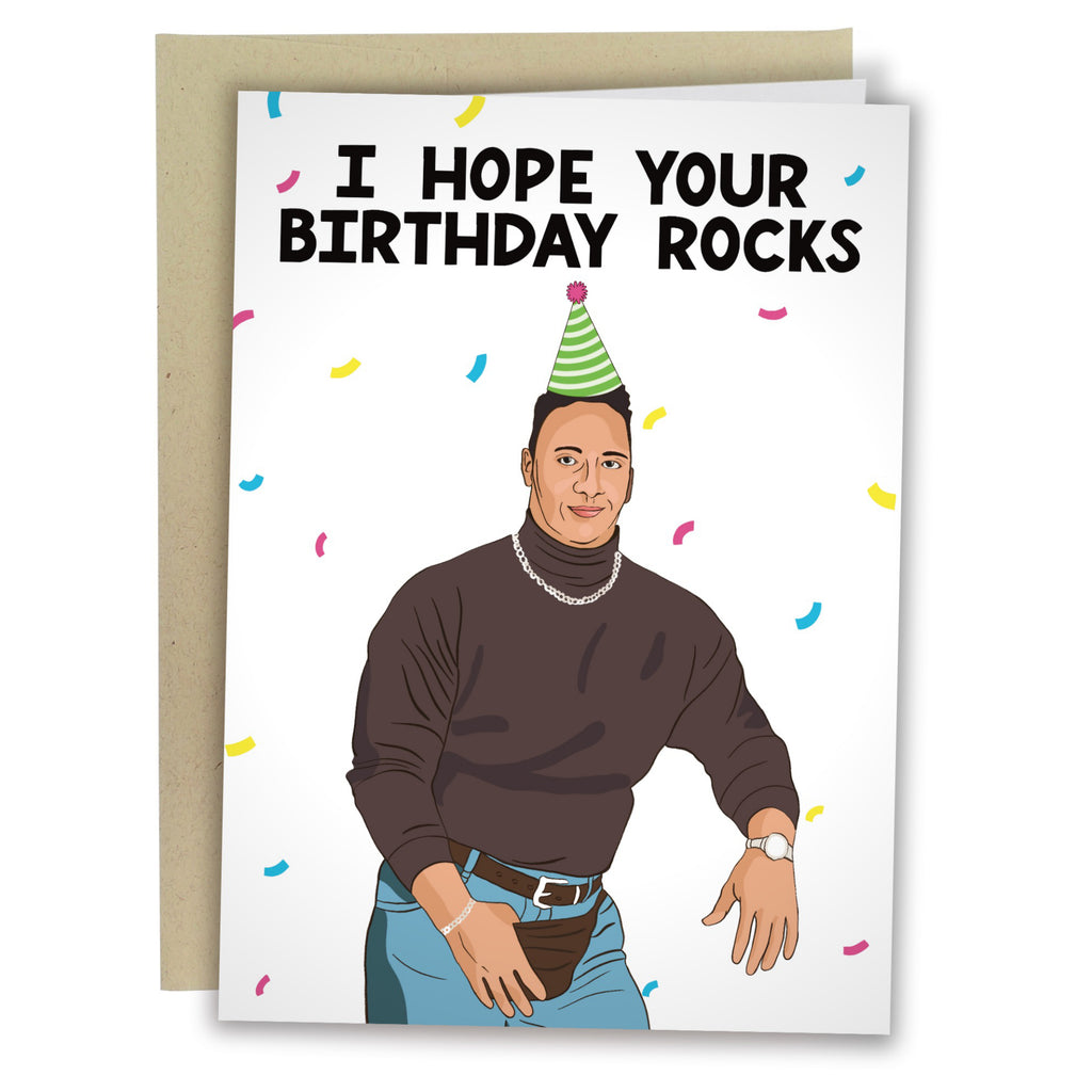 Hope Your Birthday Rocks Dwayne Johnson Card