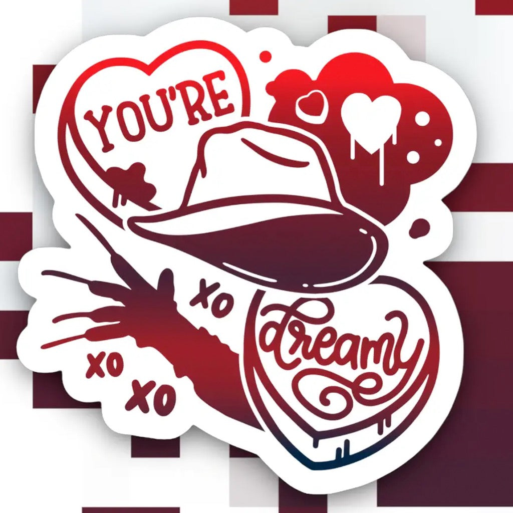 Horror You're Dreamy Candy Hearts Sticker.