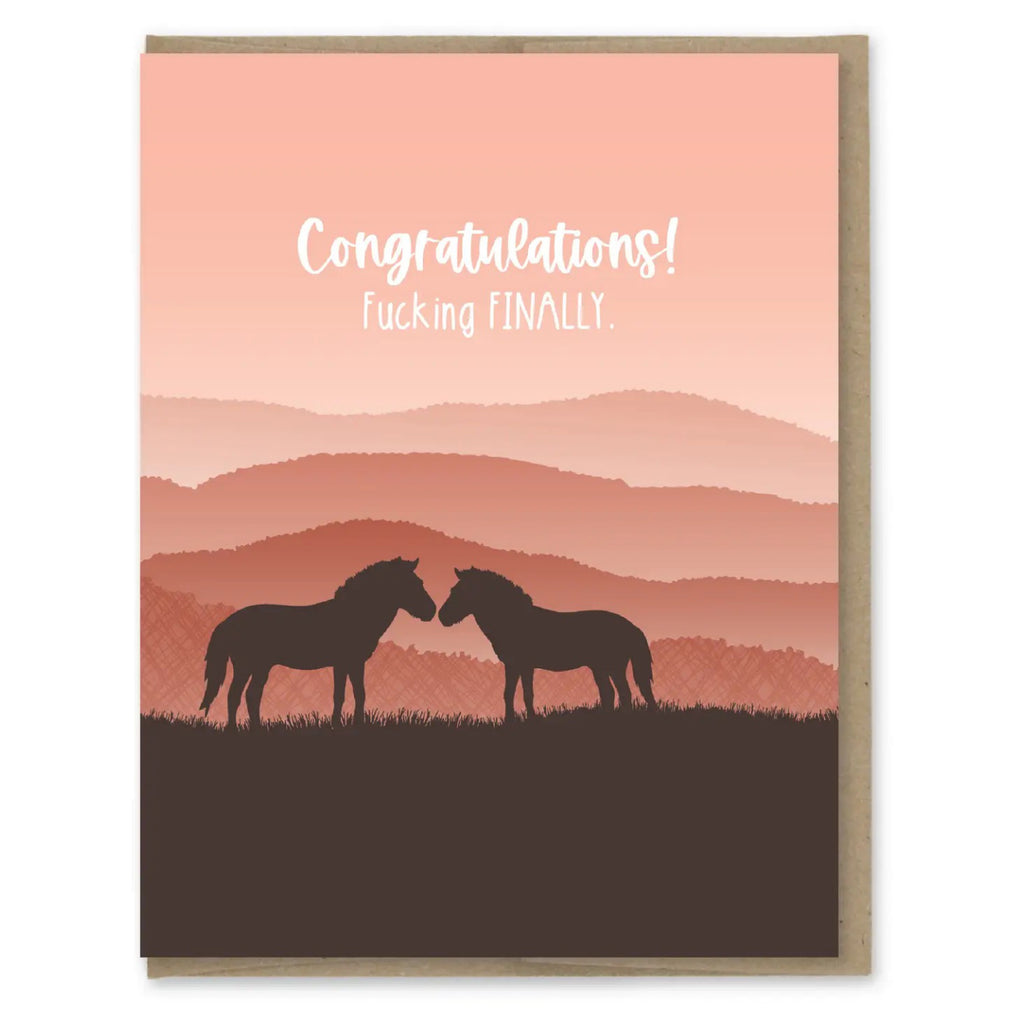 Horses Finally Wedding Card.