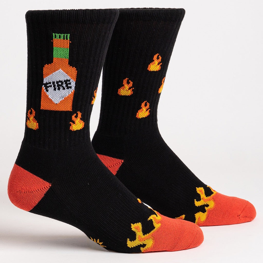 Hot Sauce Fire Athletic Ribbed Crew Socks.