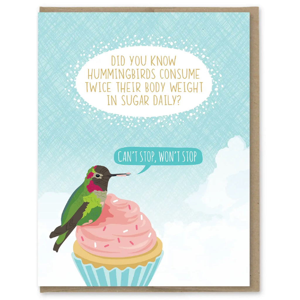 Hummingbird Sugar Birthday Card.