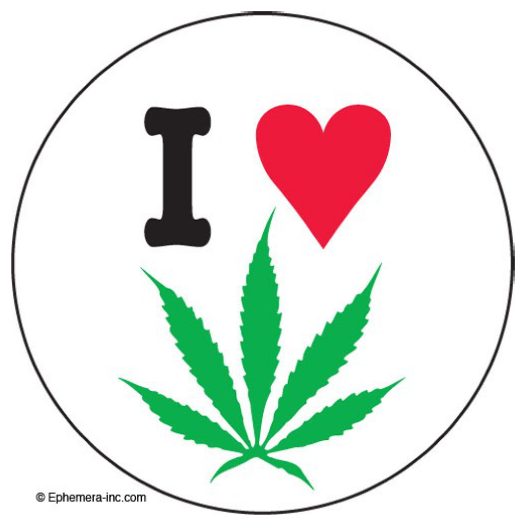 I Heart Marijuana Button