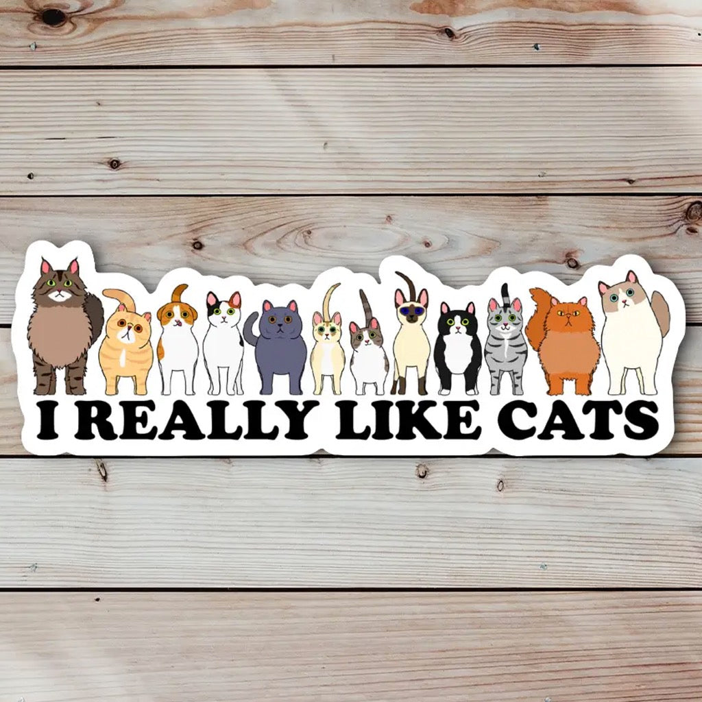 I Really Like Cats Sticker.