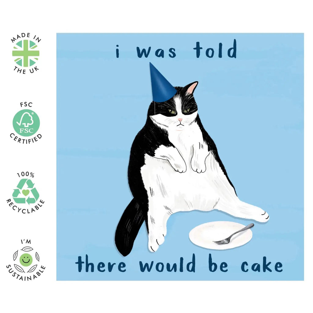 I Was Told There Would Be Cake Cat Card specs.