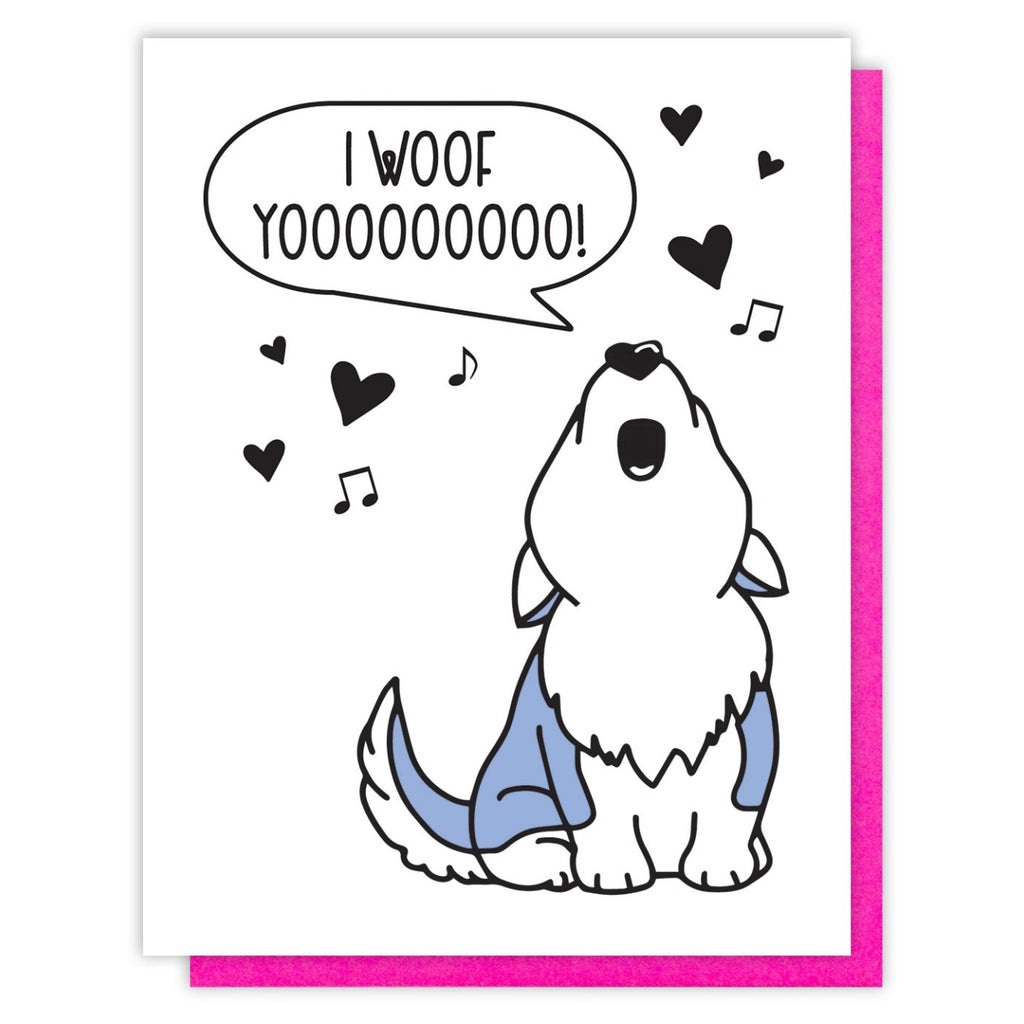 I Woof Yooooo Husky Dog Card