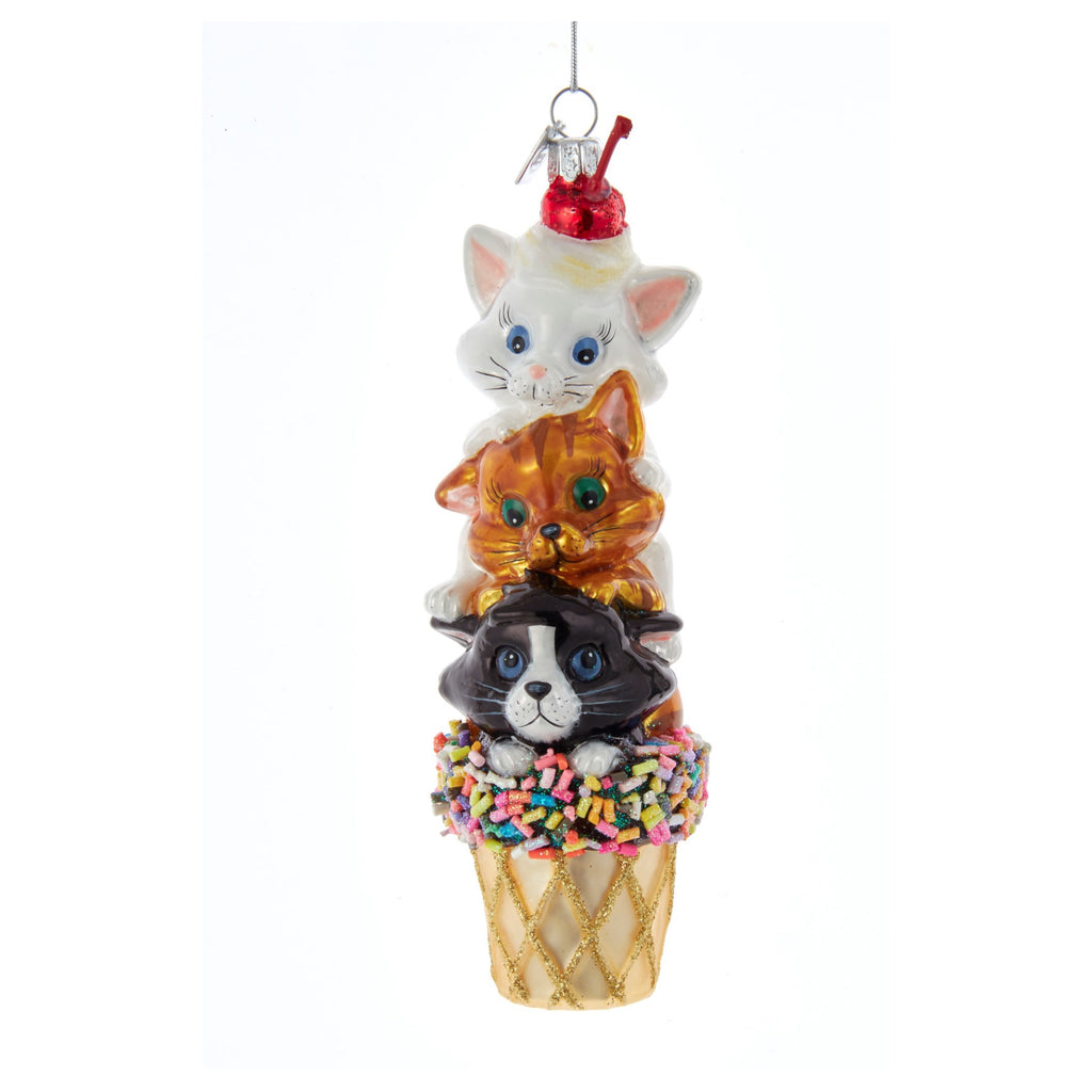 Ice Cream Cone Cat Ornament.